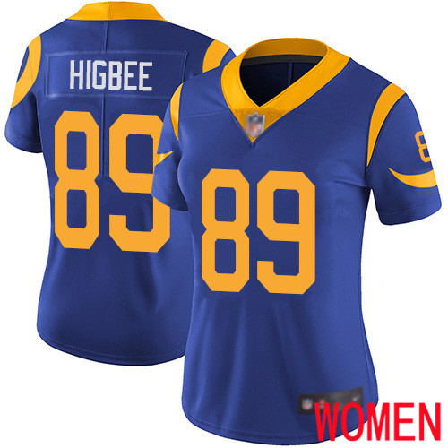 Los Angeles Rams Limited Royal Blue Women Tyler Higbee Alternate Jersey NFL Football #89 Vapor Untouchable->youth nfl jersey->Youth Jersey